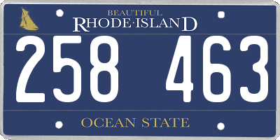 RI license plate 258463