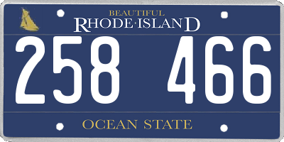RI license plate 258466