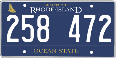 RI license plate 258472
