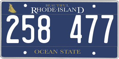 RI license plate 258477