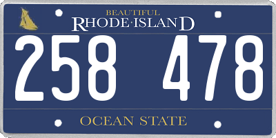 RI license plate 258478