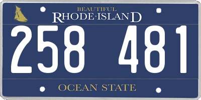 RI license plate 258481