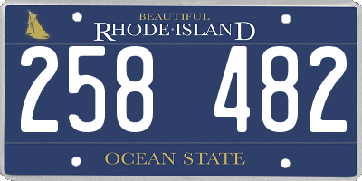 RI license plate 258482