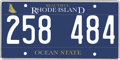 RI license plate 258484