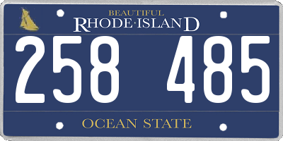 RI license plate 258485