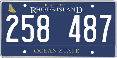 RI license plate 258487