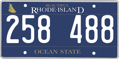RI license plate 258488
