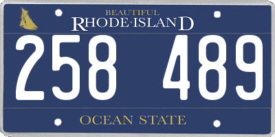 RI license plate 258489