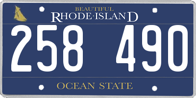 RI license plate 258490