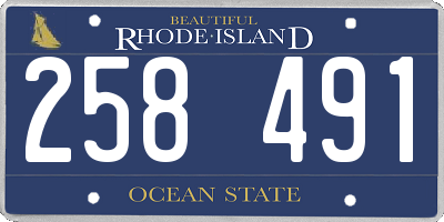 RI license plate 258491