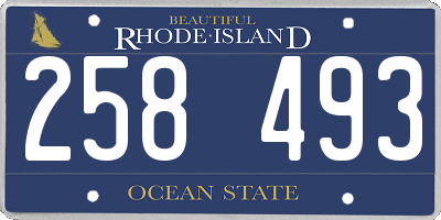RI license plate 258493