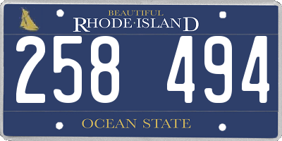 RI license plate 258494