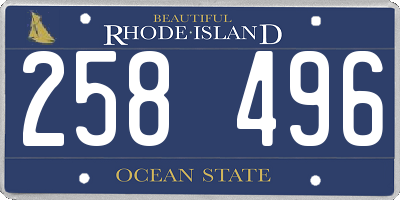 RI license plate 258496