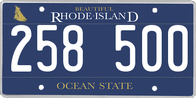 RI license plate 258500