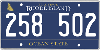RI license plate 258502