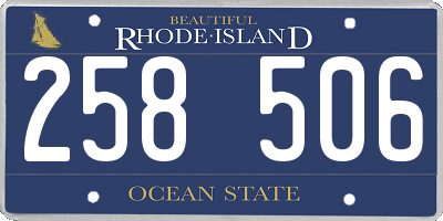 RI license plate 258506