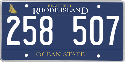 RI license plate 258507