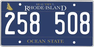 RI license plate 258508