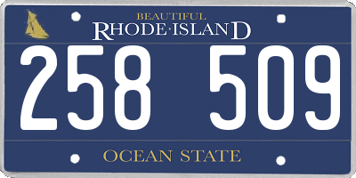 RI license plate 258509