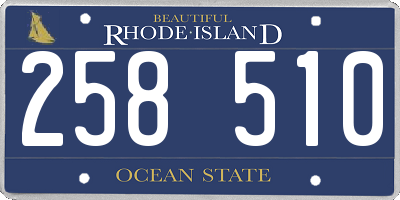 RI license plate 258510
