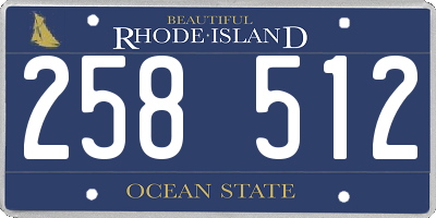 RI license plate 258512