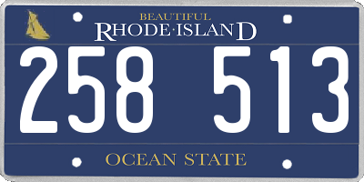 RI license plate 258513