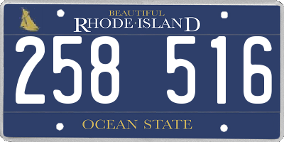 RI license plate 258516