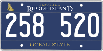 RI license plate 258520