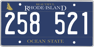 RI license plate 258521