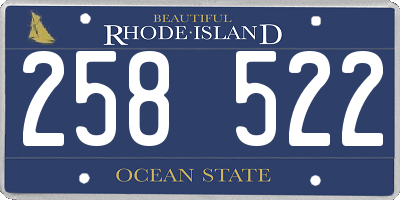 RI license plate 258522