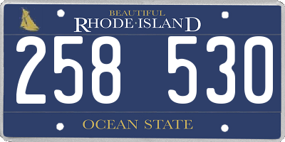 RI license plate 258530