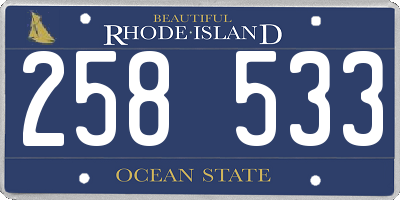RI license plate 258533