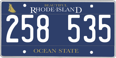 RI license plate 258535