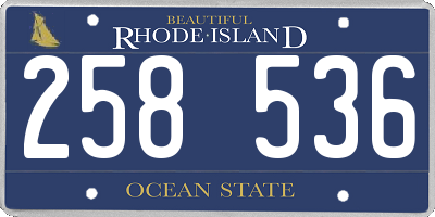 RI license plate 258536