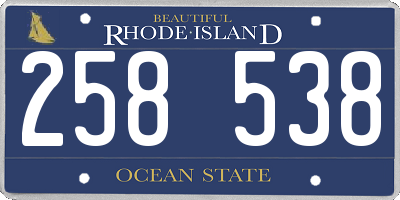 RI license plate 258538