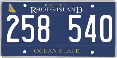RI license plate 258540