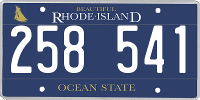 RI license plate 258541