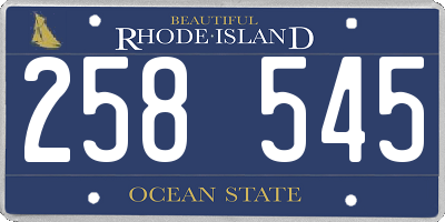 RI license plate 258545