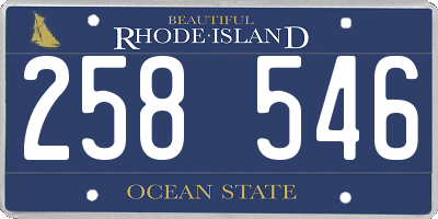 RI license plate 258546