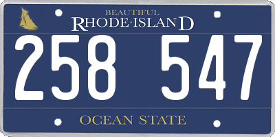 RI license plate 258547