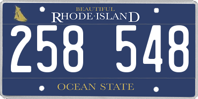 RI license plate 258548