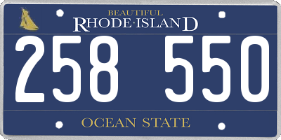 RI license plate 258550