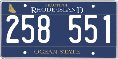 RI license plate 258551