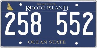 RI license plate 258552
