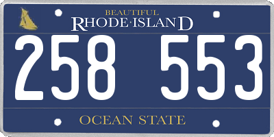 RI license plate 258553