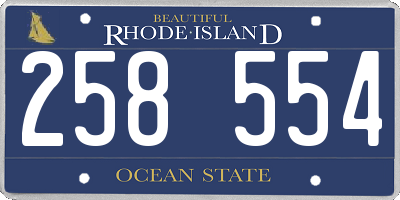 RI license plate 258554