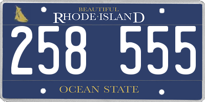 RI license plate 258555