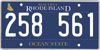 RI license plate 258561