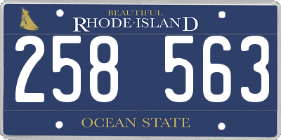 RI license plate 258563