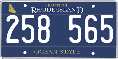 RI license plate 258565